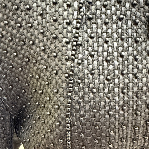 Issey Miyake Vintage woven leather Black Textured Jacket with Bow Closures - Picture 2 of 9